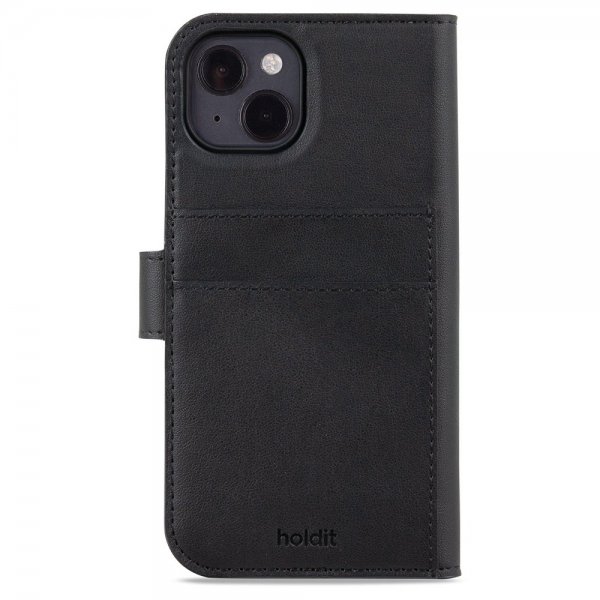 holdit iPhone 13/iPhone 14 Kotelo Lompakkokotelo Magnet Plus Musta