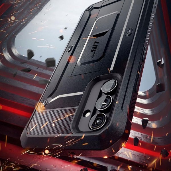 Supcase Samsung Galaxy A55 -suojakuori UB Pro Musta