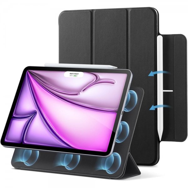 ESR iPad Air 13 (M2/M3/M4)/iPad Pro 12.9 (sukupolvi 4/5/6) Kotelo Rebound Magnetic Musta