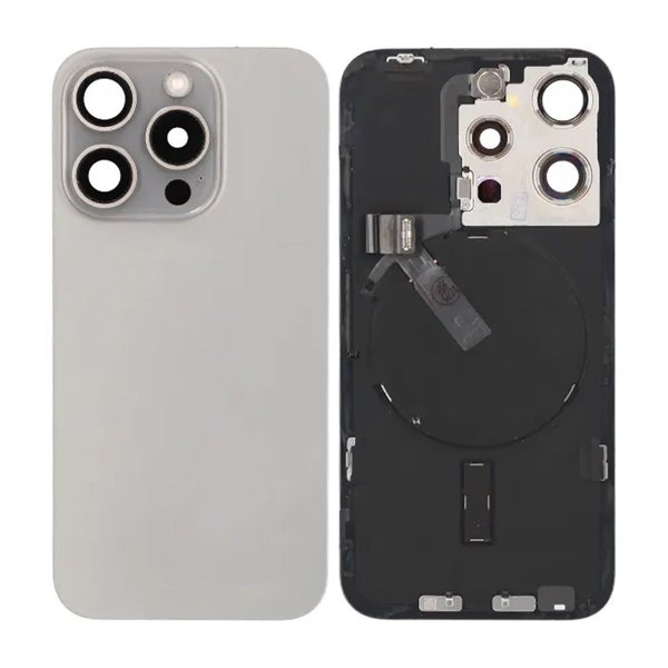 iPhone 15 Pro Takalasi, Täydellinen OEM - Luonnon Titaani