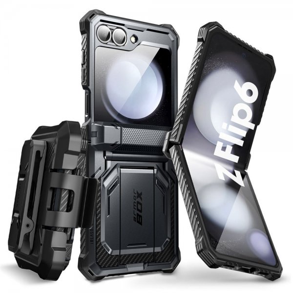Supcase Samsung Galaxy Z Flip 6 Kuori ArmorBox Musta