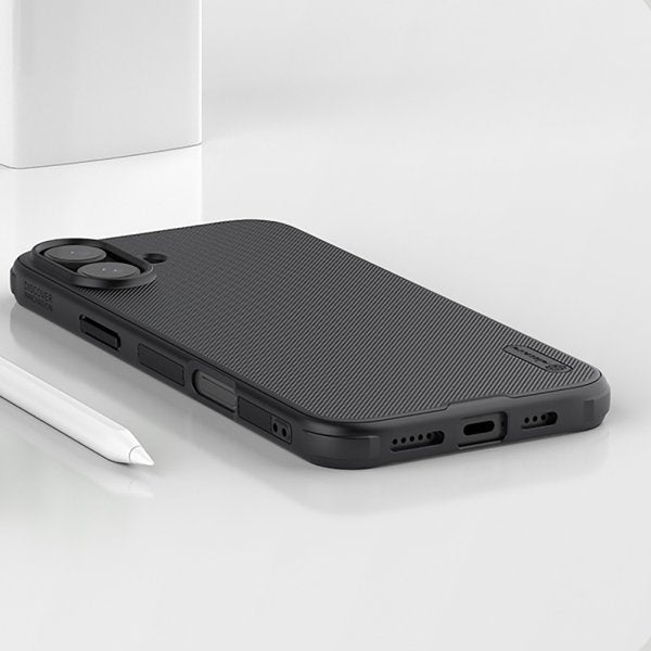 Nillkin iPhone 16 -suojakuori Super Frosted Shield Pro musta