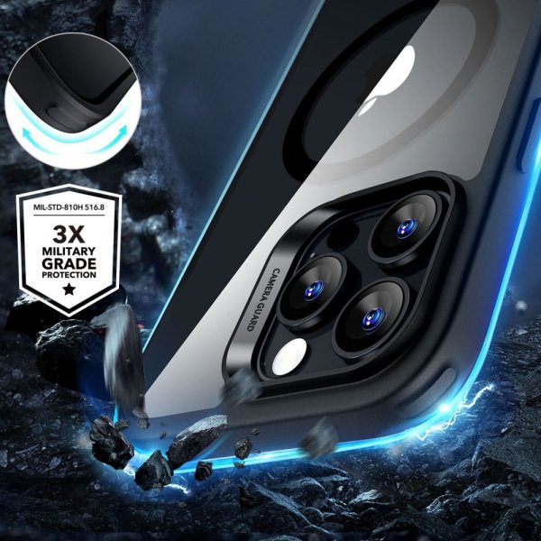 ESR iPhone 16 Pro Max Kuoret ja Näytönsuoja Classic Hybrid MagSafe Setti Musta Läpinäkyvä