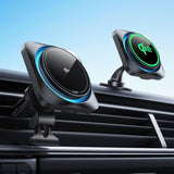 ESR Autoteline Qi2 Air Vent/Dashboard Wireless Car Charger CryBoost HaloLock, musta