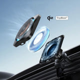 ESR Autoteline Qi2 Air Vent/Dashboard Wireless Car Charger CryBoost HaloLock, musta