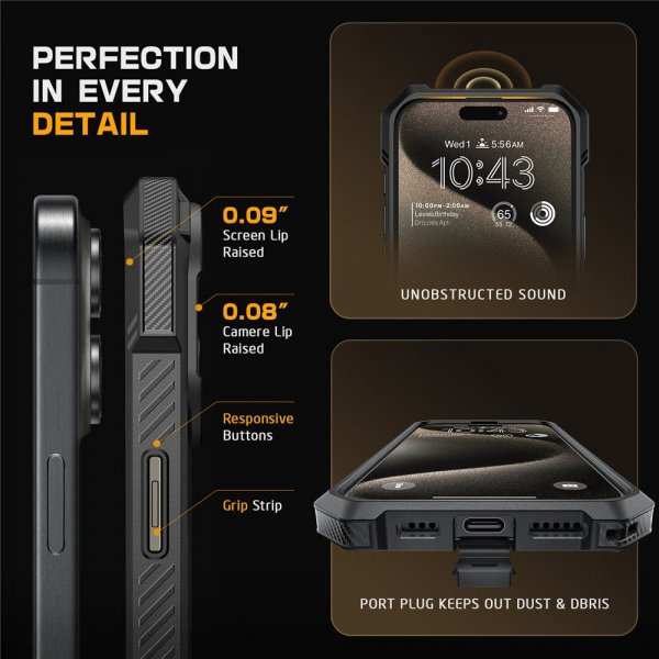 Supcase iPhone 16 Suojakuori UB Grip MagSafe Musta