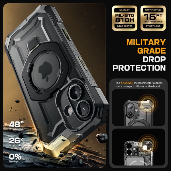 Supcase iPhone 16 Suojakuori UB Grip MagSafe Musta