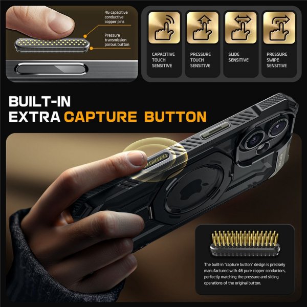 Supcase iPhone 16 Suojakuori UB Grip MagSafe Musta