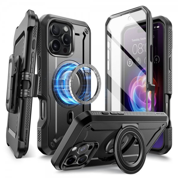 Supcase iPhone 16 Pro Max -suojakuori UB Pro MagSafe Musta