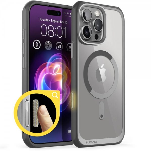 Supcase iPhone 16 Pro Max -suojakuori UB Mag Harmaa