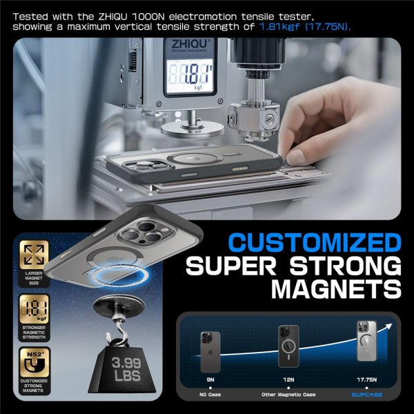 Supcase iPhone 16 Pro Max -suojakuori UB Mag Harmaa