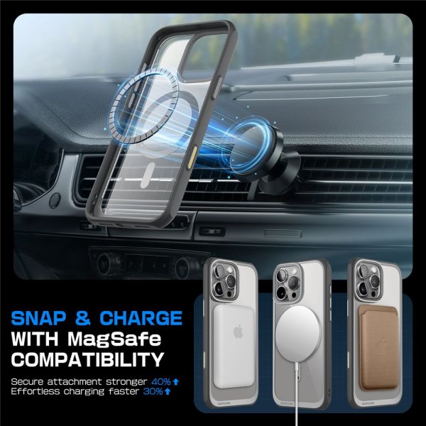 Supcase iPhone 16 Pro Max -suojakuori UB Mag Harmaa