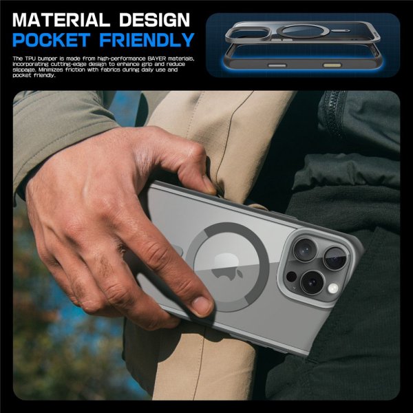 Supcase iPhone 16 Pro Max -suojakuori UB Mag Harmaa
