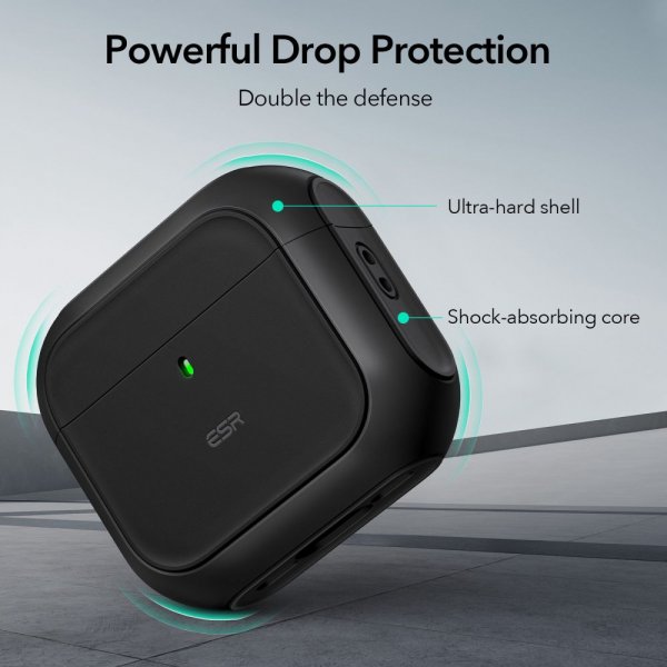 ESR AirPods 4 Kotelo Orbit Hybrid HaloLock Musta