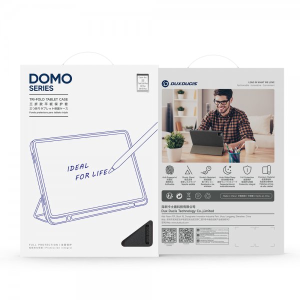 Dux Ducis Samsung Galaxy Tab S9 Plus/S9 FE Plus/S10 Plus Kotelo DOMO Series Musta