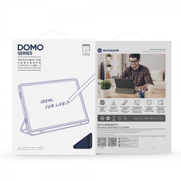 Dux Ducis Samsung Galaxy Tab S9 Plus/S9 FE Plus/S10 Plus Kotelo DOMO-sarja Sininen