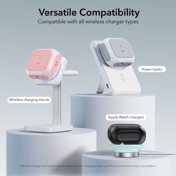 ESR AirPods 4 Kotelo Orbit Hybrid HaloLock Vaaleanpunainen