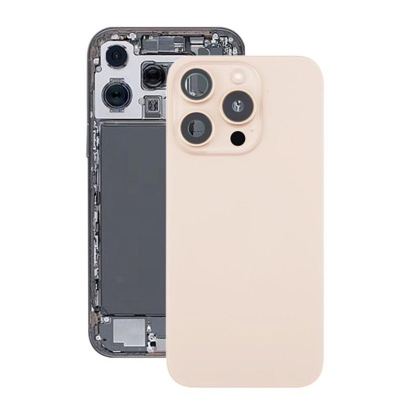 iPhone 16 Pro Max Takaosa Lasi Täydellinen OEM - Hiekanvärinen titaani