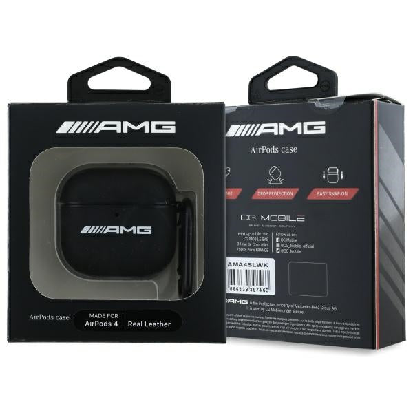 Mercedes Benz AirPods 4 Kuoret Aitoa Nahkaa AMG Musta
