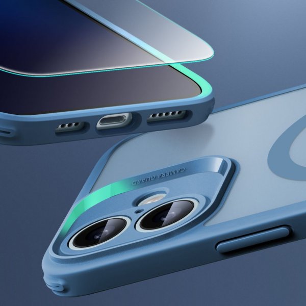 ESR iPhone 16 -kuori ja näytönsuoja Classic Pro MagSafe -setti, sininen