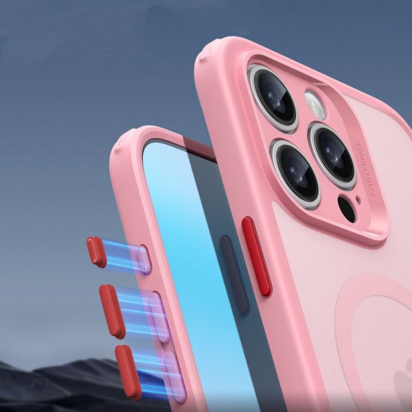 ESR iPhone 16 Pro Max -kuori ja näytönsuoja Classic Pro MagSafe -setti, pinkki