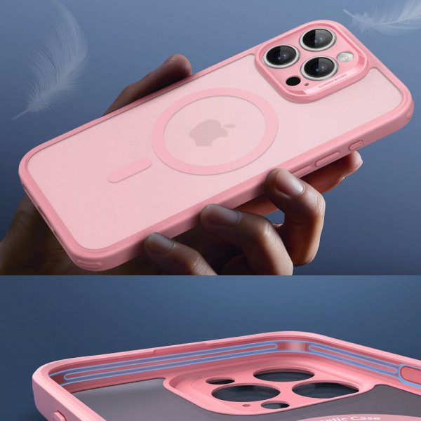 ESR iPhone 16 Pro Max -kuori ja näytönsuoja Classic Pro MagSafe -setti, pinkki