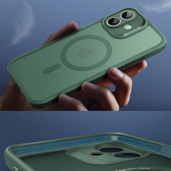 ESR iPhone 16 -suojakuori ja -näytönsuoja Classic Pro MagSafe -setti vihreä