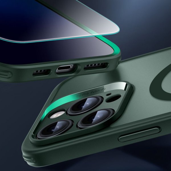 ESR iPhone 16 Pro Kuoret ja Näytönsuoja Classic Pro MagSafe Set Vihreä