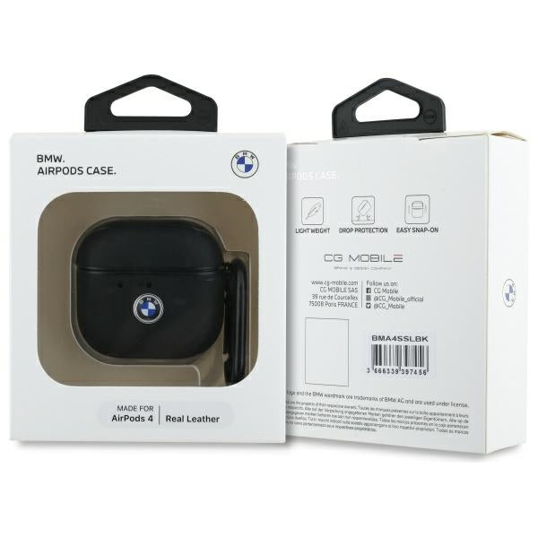 BMW AirPods 4 Kuoret Aito Nahka Musta
