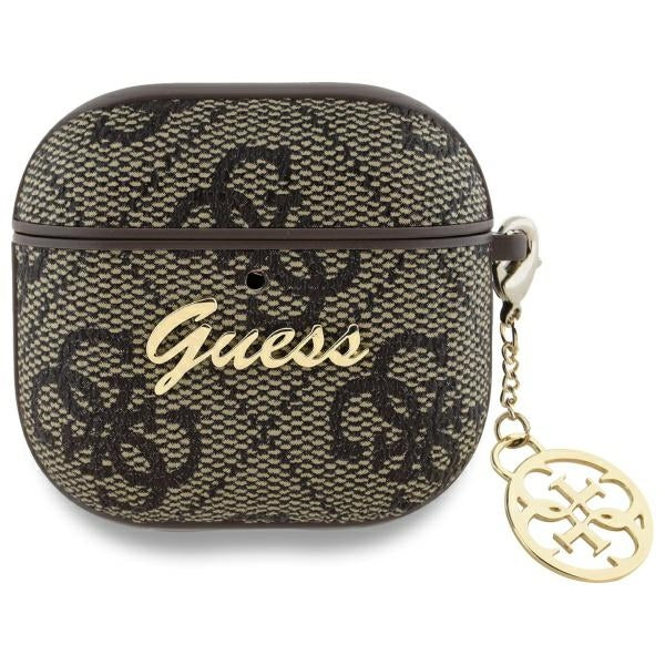 Guess AirPods 4 Kotelo 4G Charm Ruskea