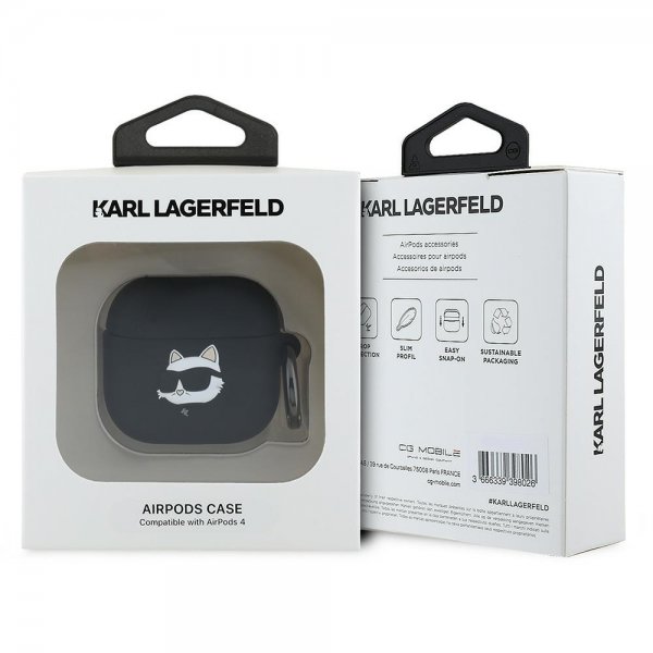 Karl Lagerfeld AirPods 4 Suojakuori Choupette 3D Musta