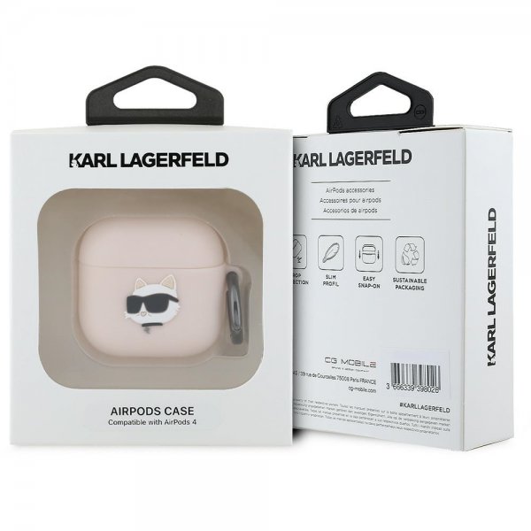Karl Lagerfeld AirPods 4 Suojakuori Choupette 3D Pinkki