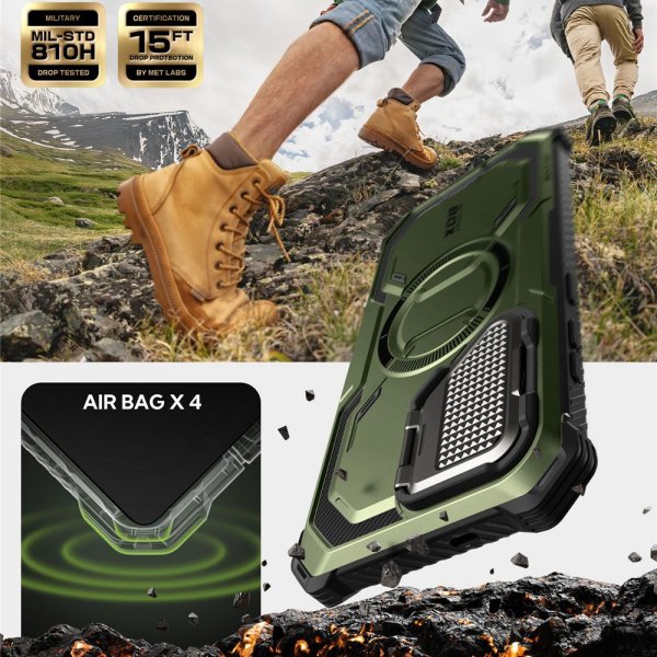 Supcase Samsung Galaxy S25 Kuori ArmorBox MagSafe Vihreä