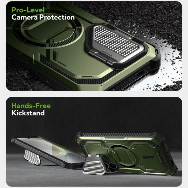 Supcase Samsung Galaxy S25 Kuori ArmorBox MagSafe Vihreä