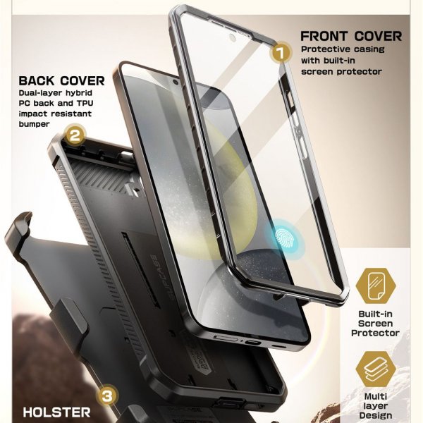 Supcase Samsung Galaxy S25 Plus -suojakotelo UB Pro, musta