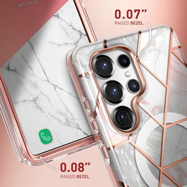 Supcase Samsung Galaxy S25 Ultra Kuori Cosmo MagSafe Pink Marble