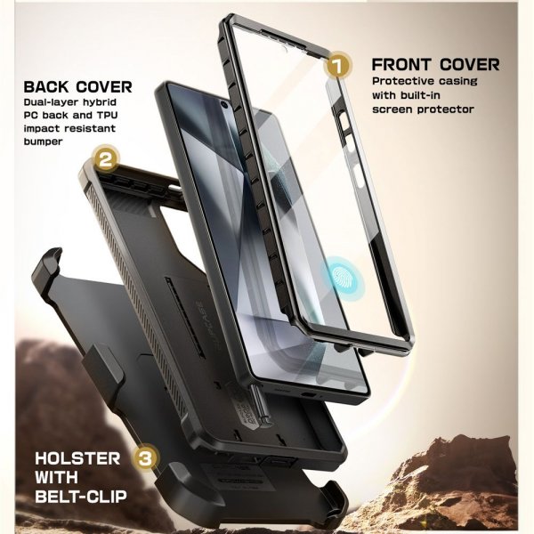 Supcase Samsung Galaxy S25 Ultra Kuori UB Pro Musta