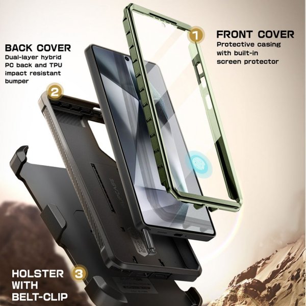Supcase Samsung Galaxy S25 Ultra -kuori UB Pro Vihreä