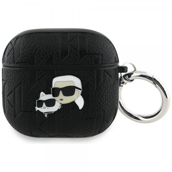 Karl Lagerfeld AirPods 4 Suojakuori Monogram Karl & Choupette Musta