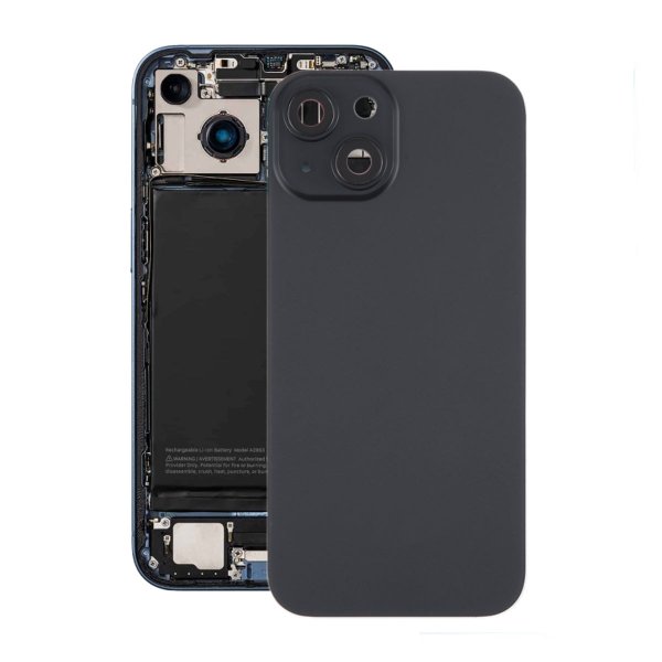 iPhone 15 Plus Takaosan Lasi Magneetilla ja Kameralinssillä - Musta