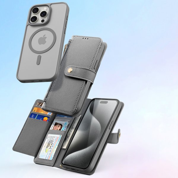 Dux Ducis iPhone 15 Pro Max Kuori 2-in-1 Lawa Series MagSafe Harmaa