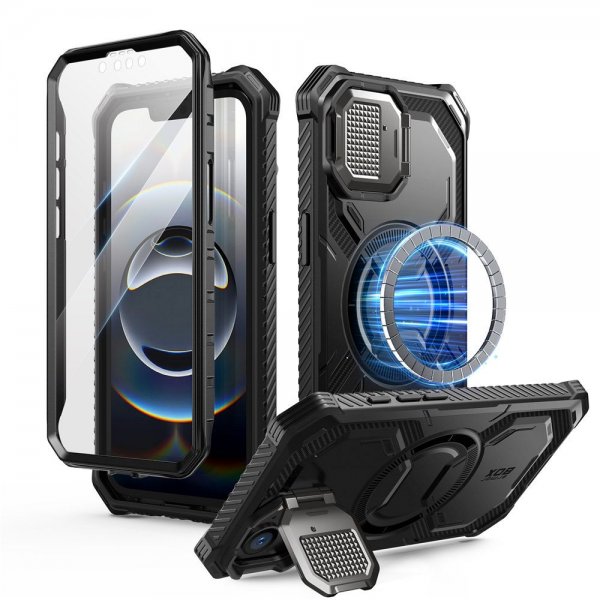 Supcase iPhone 16e/iPhone 17e Kuori ArmorBox MagSafe Musta