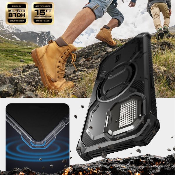 Supcase iPhone 16e/iPhone 17e Kuori ArmorBox MagSafe Musta