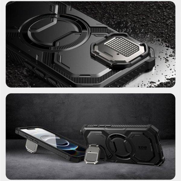 Supcase iPhone 16e/iPhone 17e Kuori ArmorBox MagSafe Musta