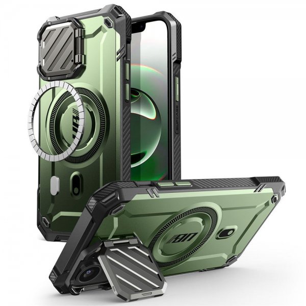 Supcase iPhone 16e/iPhone 17e -suojakuori UB Mag XT, vihreä
