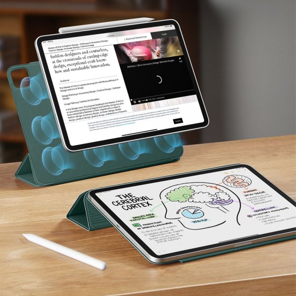 ESR iPad Pro 12.9 (sukupolvi 4/5/6)/iPad Air 13 (M2/M3/M4) Rebound Magnetic -suojakotelo, vihreä