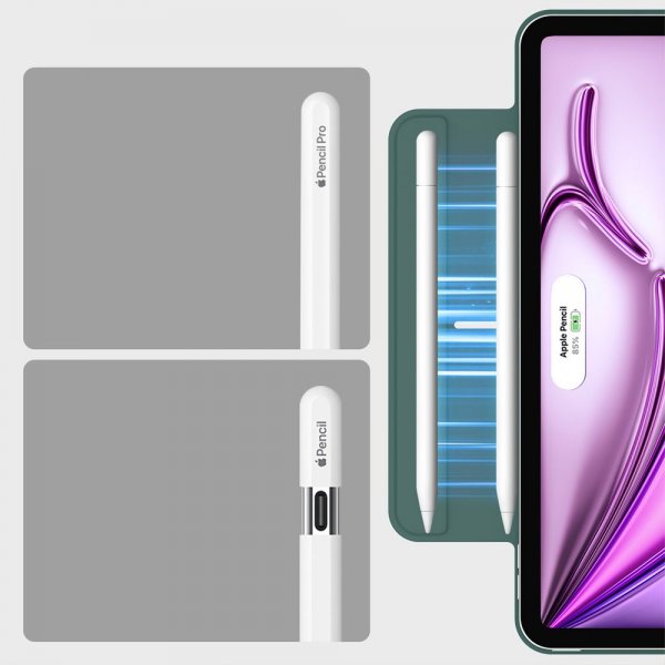ESR iPad Pro 12.9 (sukupolvi 4/5/6)/iPad Air 13 (M2/M3/M4) Rebound Magnetic -suojakotelo, vihreä