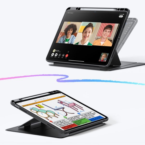 ESR iPad Air 13 (M2/M3/M4) Suojakotelo Flip Hybrid Musta
