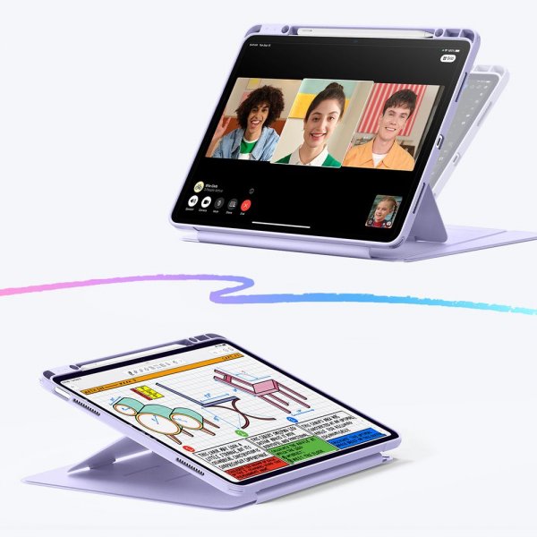 ESR iPad Air 13 (M2/M3/M4) Suojakotelo Flip Hybrid Violetti