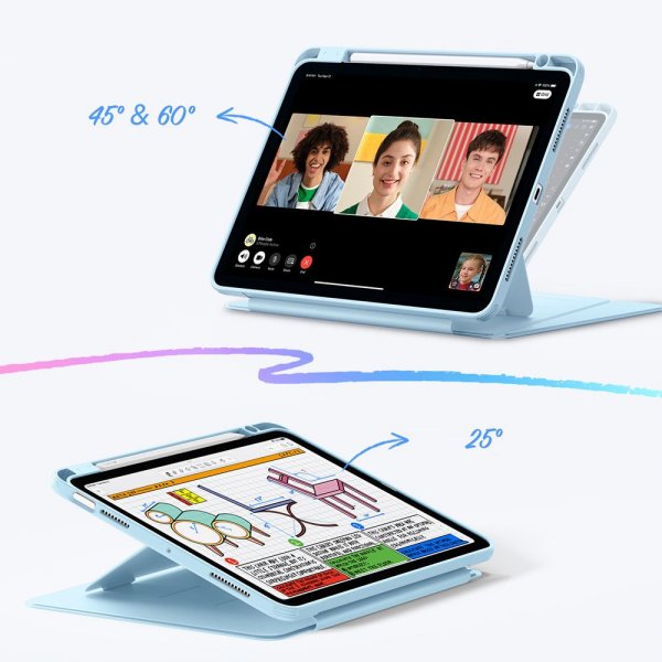 ESR iPad 10.9 (gen 10)/iPad 11 (A16) Kotelo Flip Hybrid Vaaleansininen